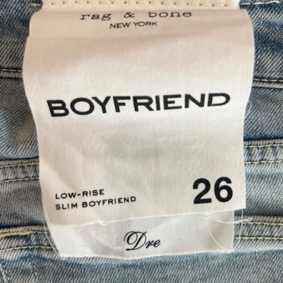 Rag & Bone Jeans - Dre Low-rise Slim Boyfriend Jean - Light Denim Wash - Picture 8 of 10